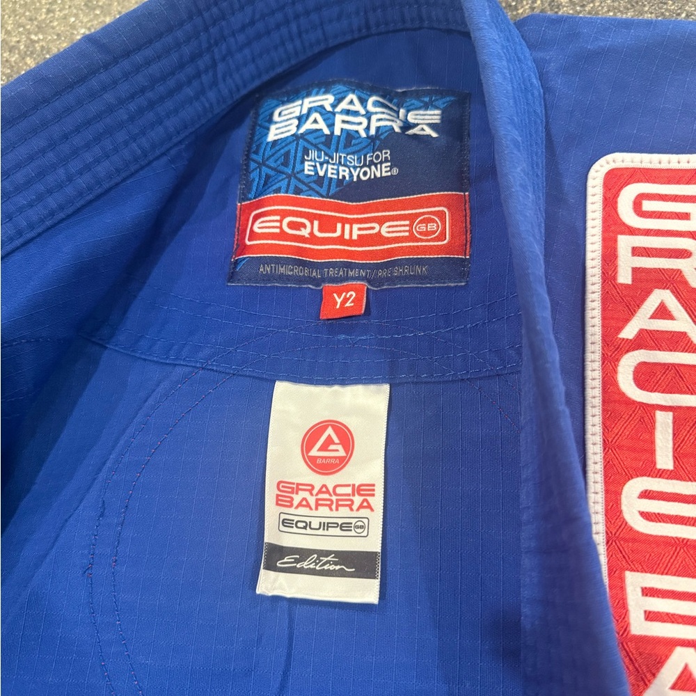 Gracie Barra Kids Blue Jiu-Jitsu Gi Set size Y2 - Picture 4 of 5
